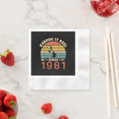 40歳の誕生日 – 1981魚釣り以来Keepin It Reel 縁ありカクテルナプキン (インサイチュ)