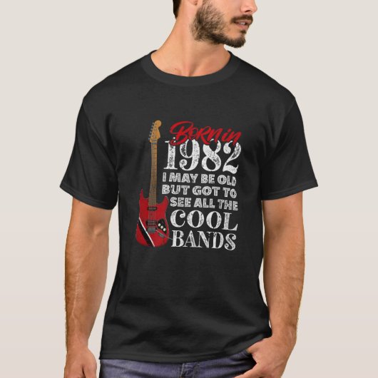 40歳の誕生日 – 1982生まれ年、エレキギターI R Tシャツ (正面)