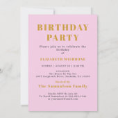 40歳の誕生日 1983 名前 写真 ピンク グレー 招待状 (裏面)