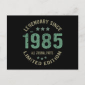 40歳の誕生日 1985 レジェンド 40歳の誕生日プレゼント ポストカード (正面)