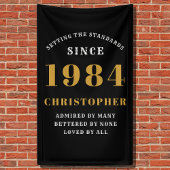 40歳の誕生日 1986年生まれ 名前を追加 ブラック ゴールド 横断幕