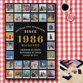 40歳の誕生日 1986年 ファミリーメモリーズフォトコラージュ ジグソーパズル