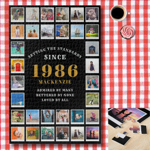 40歳の誕生日 1986年 ファミリーメモリーズフォトコラージュ ジグソーパズル