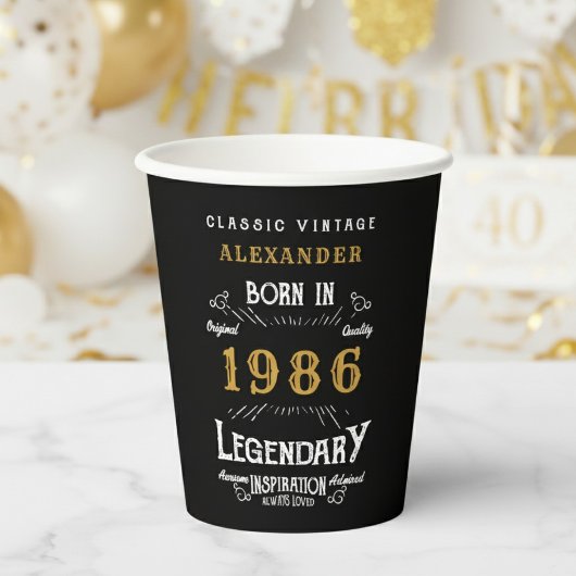 40歳の誕生日 1986 レジェンダリーレトロ 紙コップ