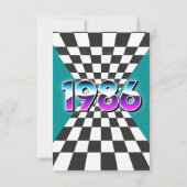 40歳の誕生日 1986 レトロ チェック柄 ヴィンテージ写真 サンキューカード (裏面)