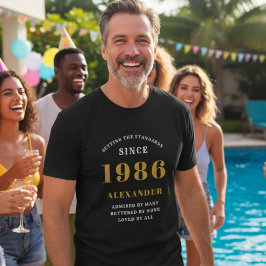 40歳の誕生日 1986 名前入り ブラック Tシャツ