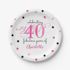 40歳の誕生日 40のすばらしい歳 名前入り ペーパープレート