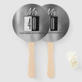 40歳の誕生日、40歳の黒白 ハンドファン (正面&裏面)