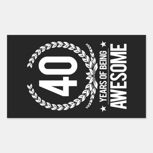 40歳の誕生日(40歳素晴らし) 長方形シール (正面)