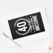 40歳の誕生日(40歳素晴らし) 長方形シール (封筒)