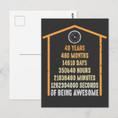 40歳の誕生日 40歳 480ヶ月 ポストカード (正面/裏面)