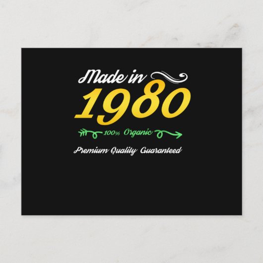 40歳の誕生日 80年代生まれ 1980年代の赤ちゃん 40年 ポストカード (正面)