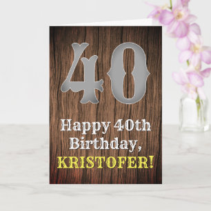 40歳の誕生日:Country Western Look、名前 カード