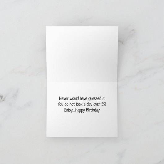 *40歳の誕生日* HA HA (おもしろい犬ユーモア) カード (内部)