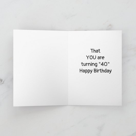 「40歳の誕生日???ITカード信じができない カード (内部)