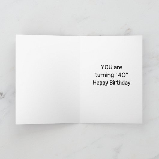 「40歳の誕生日???ITカード信じができない カード (内部)