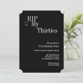 40歳の誕生日 RIP 30代 ブラック＆ホワイトパーティー 招待状 (スタンド正面)