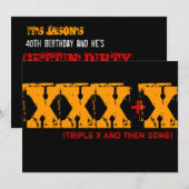 40歳の誕生日 - XXX それと何か 招待状 (正面/裏面)