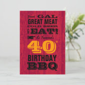 40歳の誕生日BBQグリルアウト 招待状 (スタンド正面)