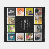 40歳の誕生日mommyフォトコラージュテンプレートブラック フリースブランケット (正面(横))