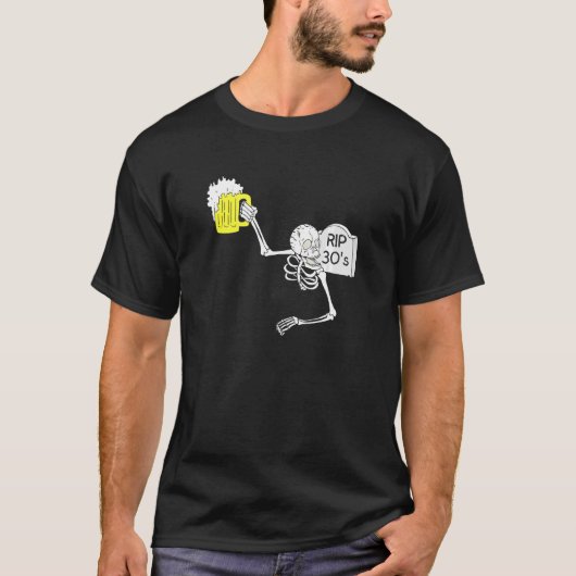 40歳の誕生日R I P 30の墓石 Tシャツ (正面)
