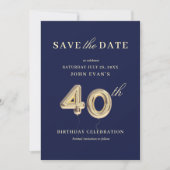 40歳の誕生日Save the Date 招待状 (正面)