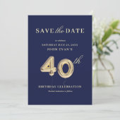 40歳の誕生日Save the Date 招待状 (スタンド正面)