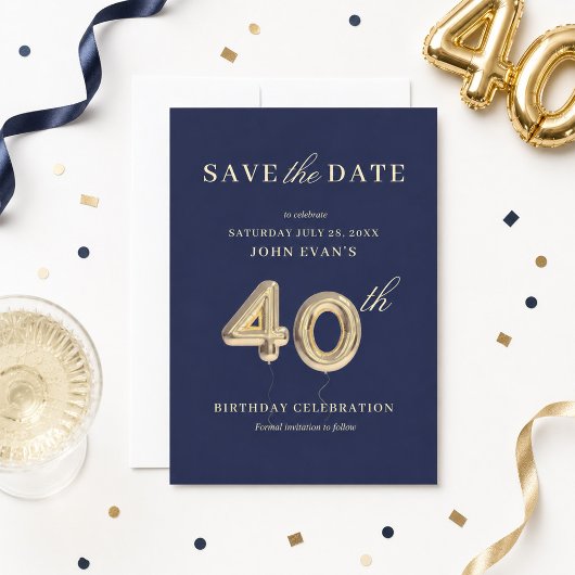 40歳の誕生日Save the Date 招待状
