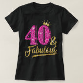 40歳の贈り物40と素晴らしい40歳の誕生日ピンク Tシャツ (デザイン正面)