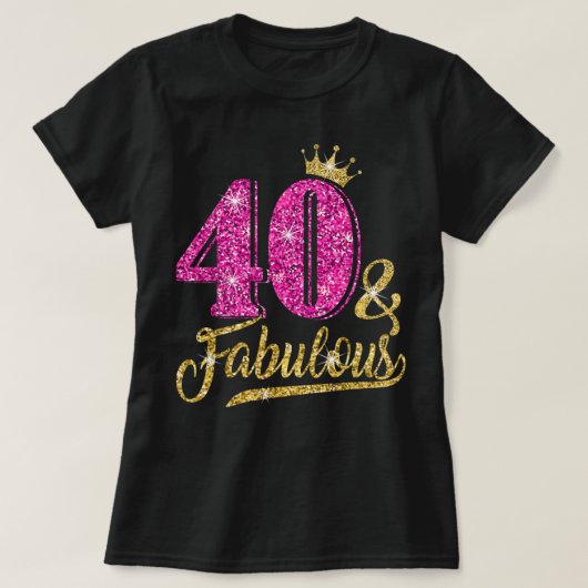 40歳の贈り物40と素晴らしい40歳の誕生日ピンク Tシャツ (デザイン正面)