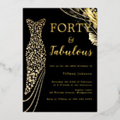 40歳の金ゴールドドレエレガントス 箔招待状 (正面)