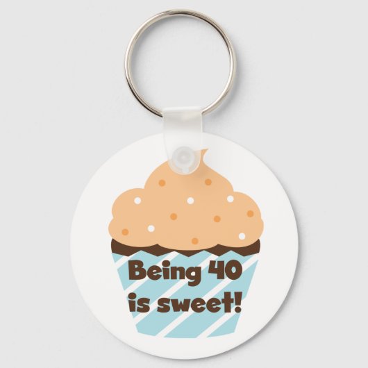 40歳は甘い誕生日Tシャツとプレゼント キーホルダー (正面)