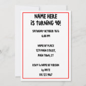 40歳は致命的ではないが、かなり古いグリムリーパー招待状 招待状 (裏面)