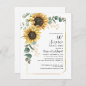 40歳ひまわり緑サプライズパーティー 招待状 (正面/裏面)