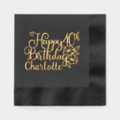 40歳めでたい44パーソナライズされた十 箔ナプキン (正面)