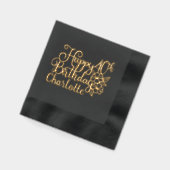 40歳めでたい44パーソナライズされた十 箔ナプキン (左)