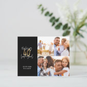 「40歳をかっこよく見せる ブラックとゴールドのマルチフォト」 ポストカード (スタンド正面)