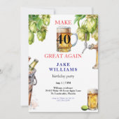 40歳をもう一度素晴らしいものにしよう ビール誕生日パーティー 招待状 (正面)