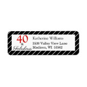 40歳エレガントと素晴らしい40歳の誕生日ブラック&ホワイト ラベル (正面)