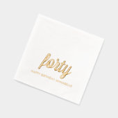 40歳エレガントのバースデーモダンゴールドフォイルナプキン 箔ナプキン (左)