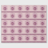 40歳エレガントの誕生日バラ金ゴールドグリッターとストライプ ラッピングペーパー (フラット)