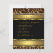 40歳エレガントの誕生日パーティーブラック金ゴールド動物 招待状 (裏面)