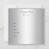 40歳エレガントの誕生日パーティーホワイトシルバー 招待状 (裏面)