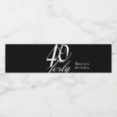 40歳エレガントの誕生日パーティー ペットボトルラベル (シングルラベル)