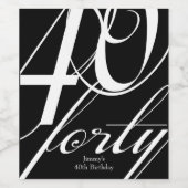 40歳エレガントの誕生日パーティー ワインラベル (シングルラベル)