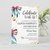 40歳エレガントの誕生日招待状 招待状 (スタンド正面)