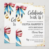 40歳エレガントの誕生日招待状 招待状 (正面/裏面)