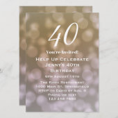 40歳エレガントの誕生日招待状 招待状 (正面/裏面)