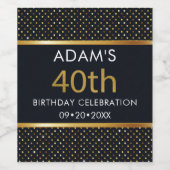 40歳エレガントパーソナライズされたの誕生日金ゴールド ワインラベル (シングルラベル)