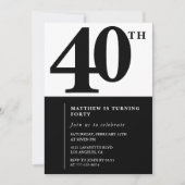 40歳エレガント招待状シックシンプル 招待状 (正面)